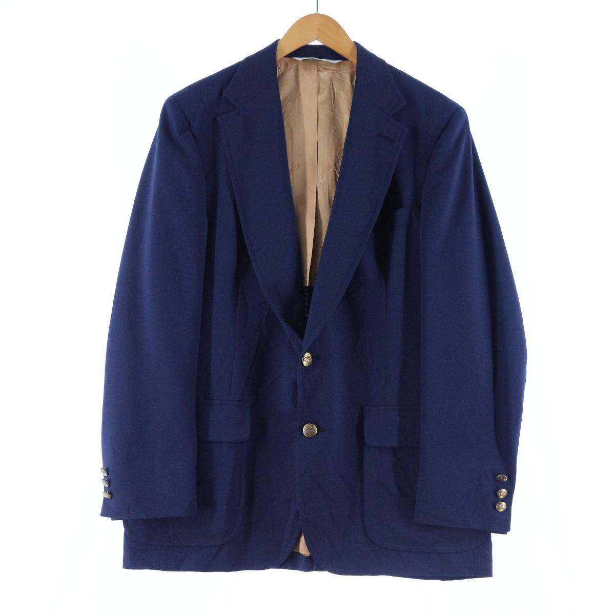 古着 ラコステ LACOSTE IZOD 金ボタン 紺ブレザー テーラードジャケット メンズM /eaa143176 【210405】