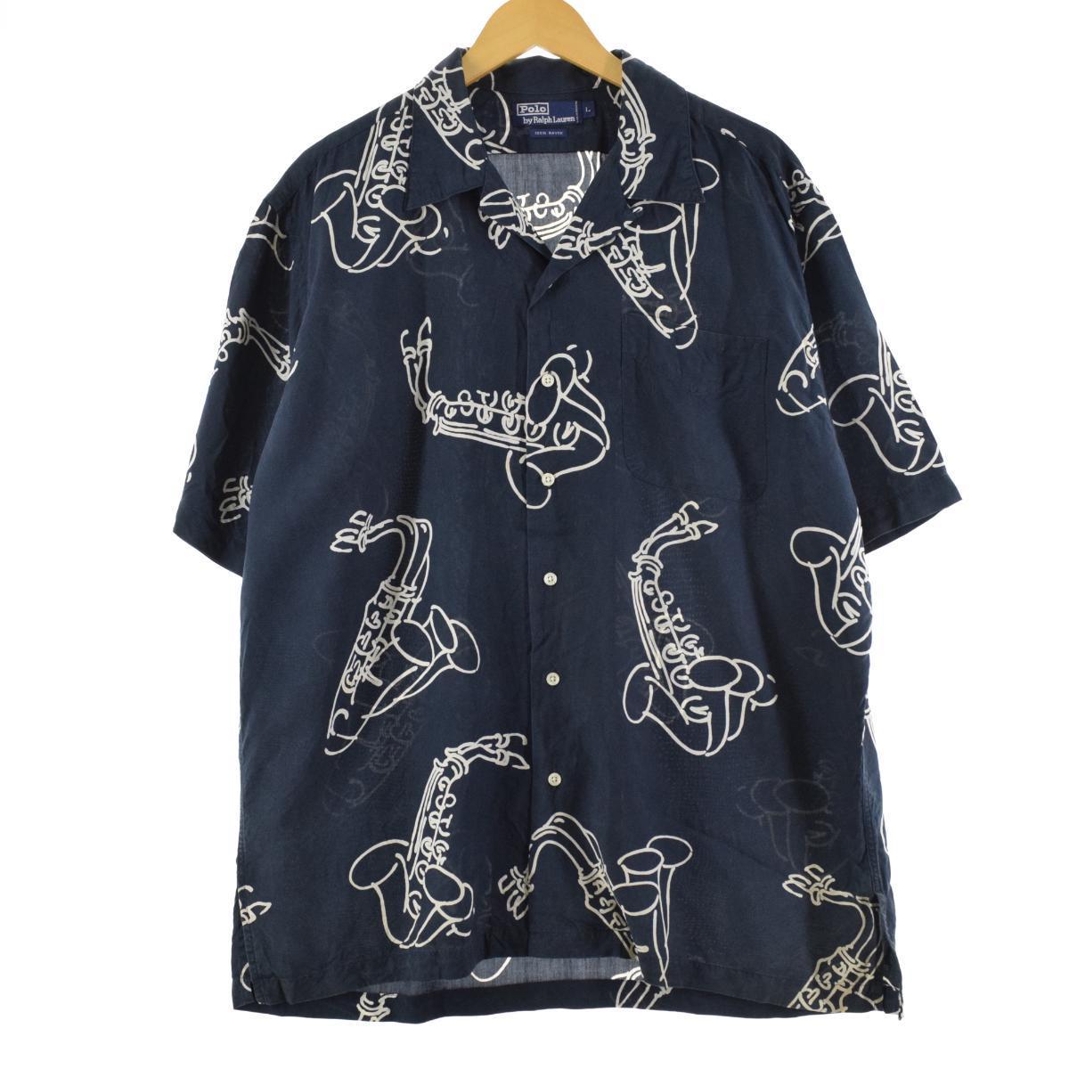 16250円取扱商品 大注目 90s RALPH LAUREN 人物 総柄 レーヨン