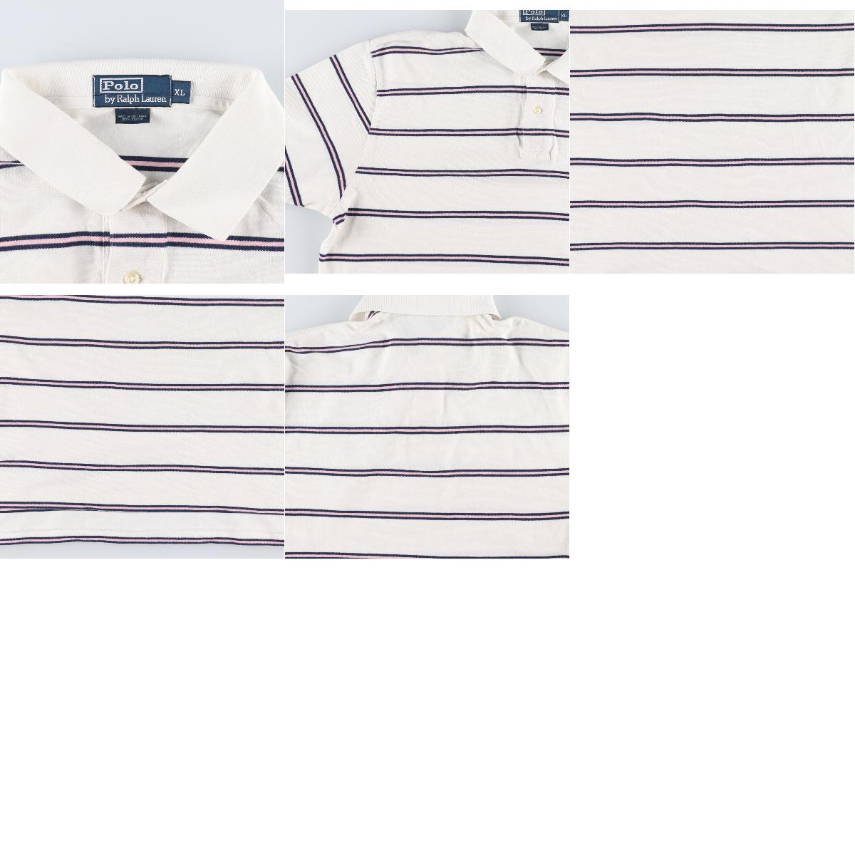 ラルフローレン Ralph Lauren POLO by Ralph Lauren 半袖 ボーダー ポロシャツ メンズXL /eaa151237 【中古】 【210425】