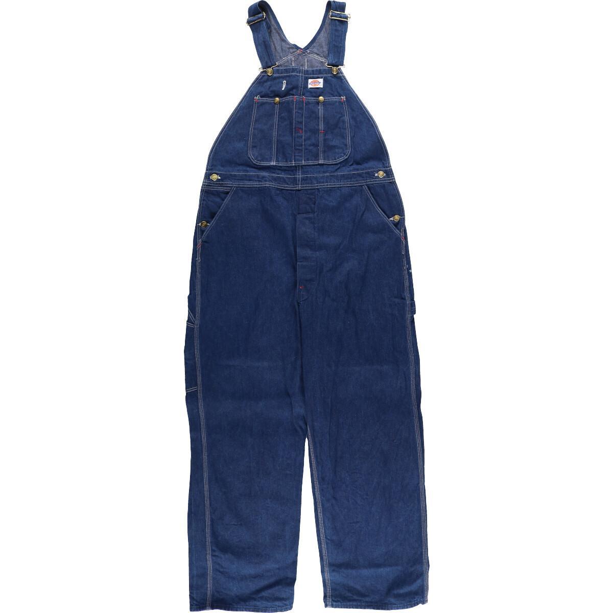 古着 濃紺 80年代 ディッキーズ Dickies デニムオーバーオール メンズw37 ヴィンテージ /eaa155185 【210430】【SS2112】【SS2201】【md2112】【HNY22】