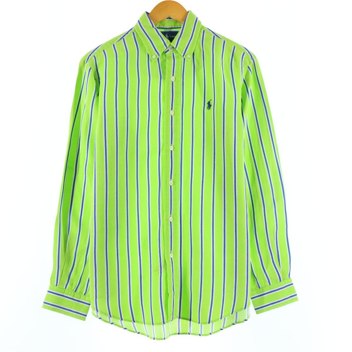 ラルフローレン Ralph Lauren 長袖 シルク リネン ボタンダウンストライプシャツ メンズl Eaa Ss2109 ボタンダウンシャツ 古着屋jam ジャム