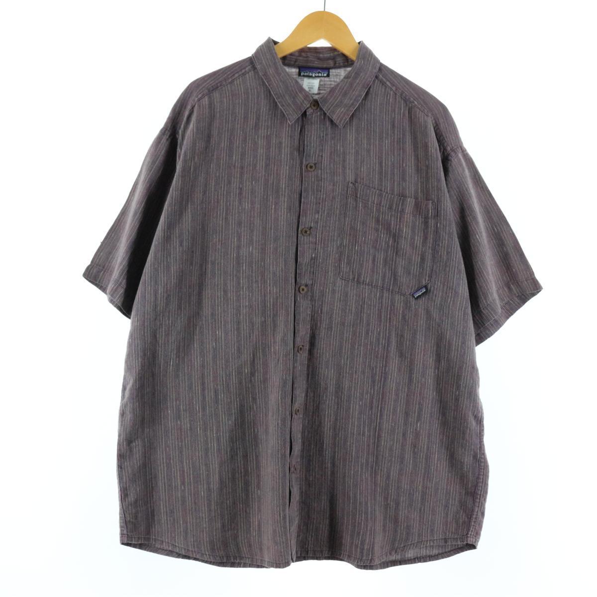 06年製 パタゴニア Patagonia s6 ストライプ柄 半袖 ヘンプシャツ メンズxxl Eaa その他半袖シャツ 古着屋jam ジャム