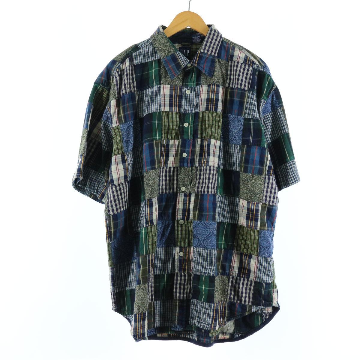 90年代 ギャップ Gap オールドギャップ 総柄 パッチワーク 半袖 コットンシャツ メンズxl ヴィンテージ Eaa その他半袖シャツ 古着屋jam ジャム