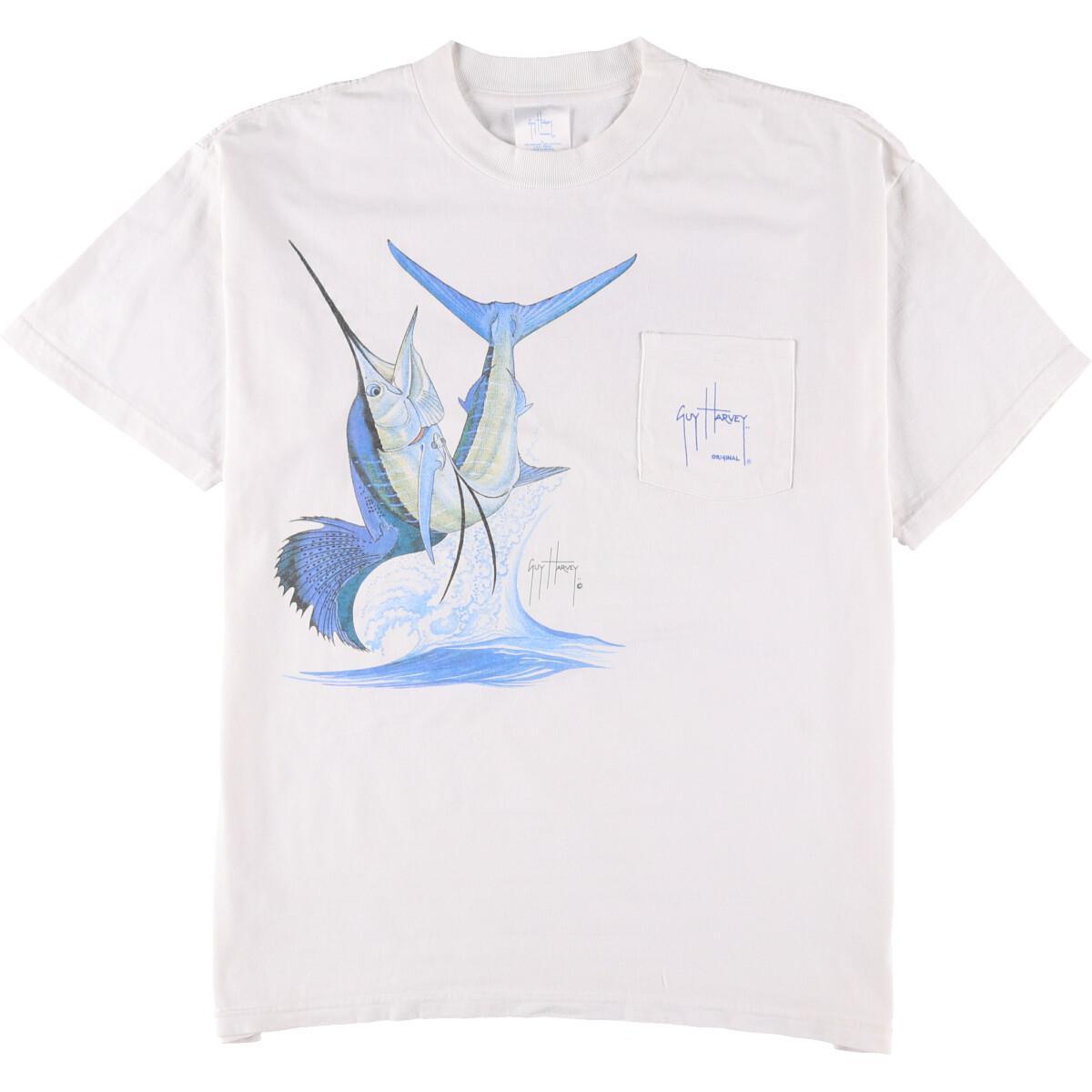 Guy Harvey 魚柄 アニマルプリントTシャツ メンズXL ヴィンテージ /eaa147839 【中古】 【210509】