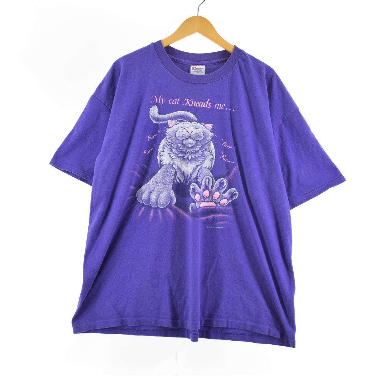 古着 90年代 ヘインズ Hanes ネコ柄 アニマルプリントtシャツ フリーサイズ ヴィンテージ Eaa1627 Ss2109 Hny22 アニマルプリントtシャツ 古着屋jam ジャム