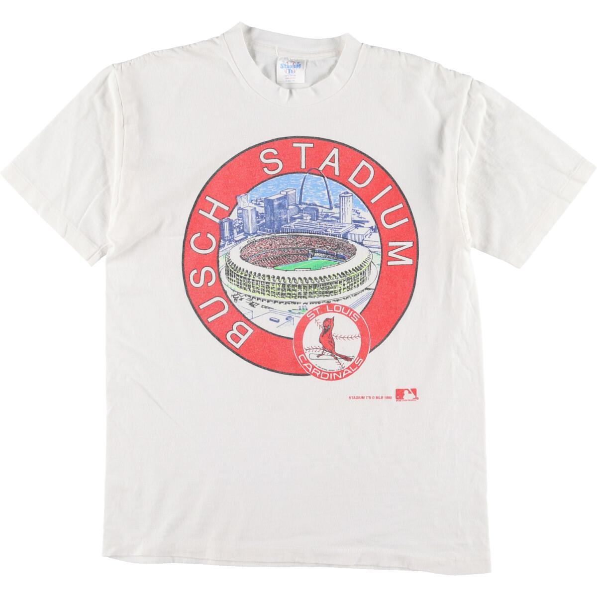 90年代 STADIUM T'S MLB ST. LOUIS CARDINALS セントルイスカージナルス BUSCH STADIUM ブッシュスタジアム スポーツプリントTシャツ USA製 メンズM ヴィンテージ /eaa165991 【中古】 【210529】