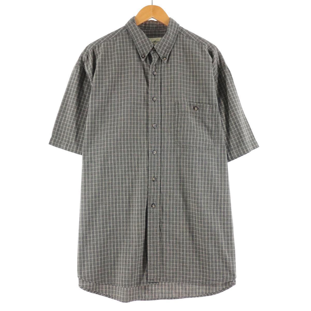 エディーバウアー Eddie Bauer 半袖 ボタンダウンチェックシャツ メンズL /eaa167050 【中古】 【210531】