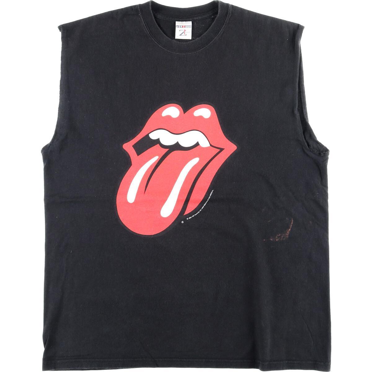 ジャージーズ Jerzees THE ROLLING STONES ザ ローリングストーンズ 袖カットオフ バンドTシャツ メンズL /eaa166530 【中古】 【210611】