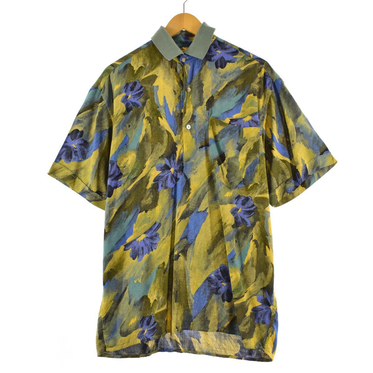古着 Lordeon 総柄 半袖 レーヨンシャツ プルオーバーシャツ メンズm ヴィンテージ Eaa 2106 Ss2109 Hny22 Ss23 2buy23 その他半袖シャツ 古着屋jam ジャム