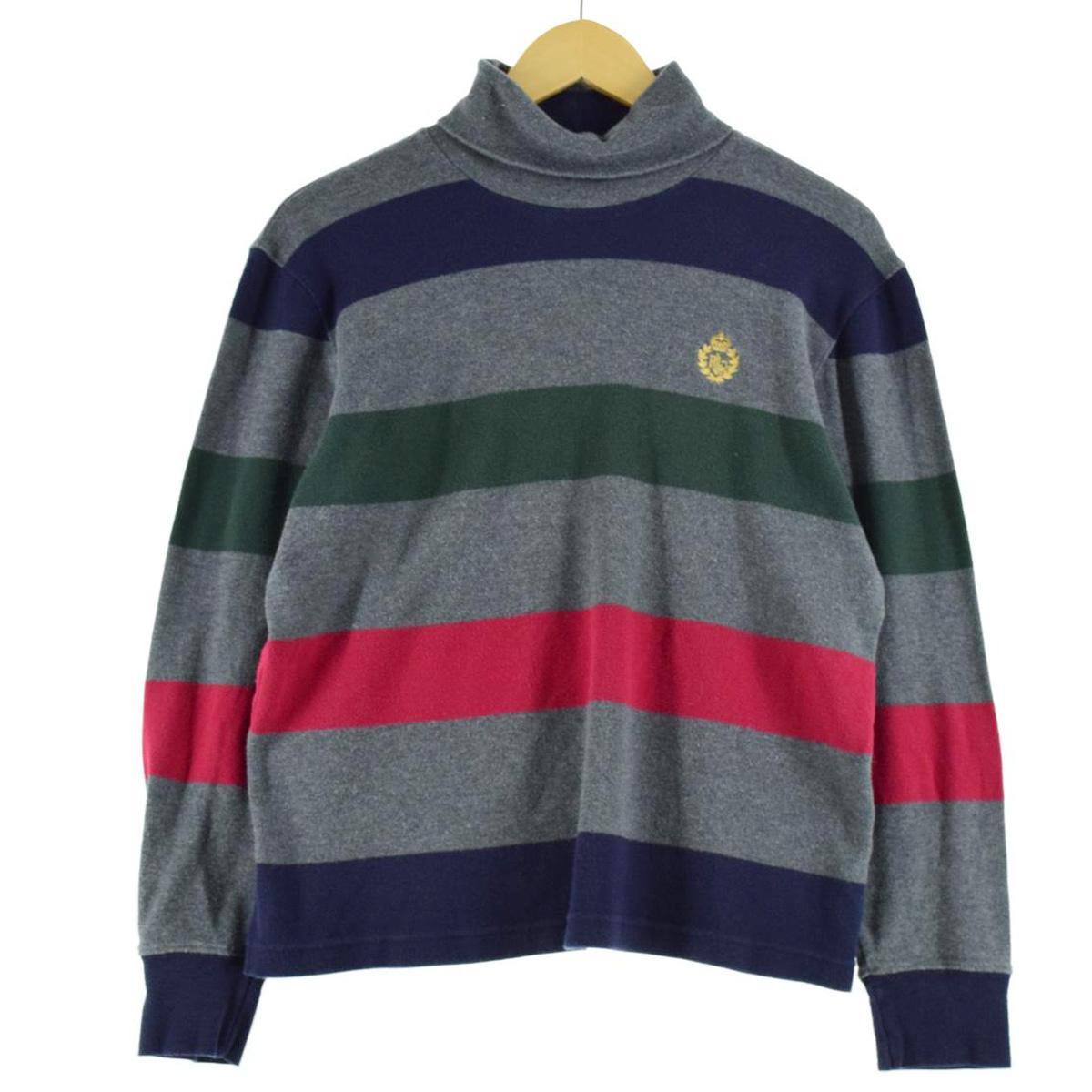 ラルフローレン Ralph Lauren LAUREN ローレン ボーダー柄 タートルネック ロングTシャツ ロンT レディースL /eaa171648 【中古】 【210620】
