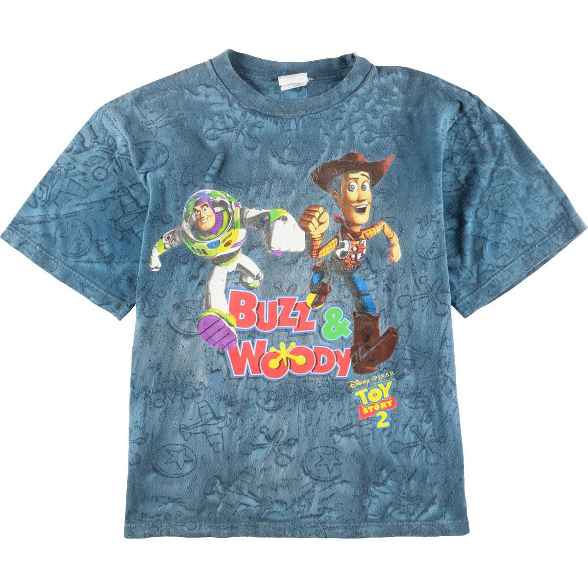 古着 Toy Story2 トイストーリー2 バズ ウッディ 総柄 キャラクタープリントtシャツ レディースl Eva N2106 2106 Hny22 Vintage Summit 古着屋jam ジャム