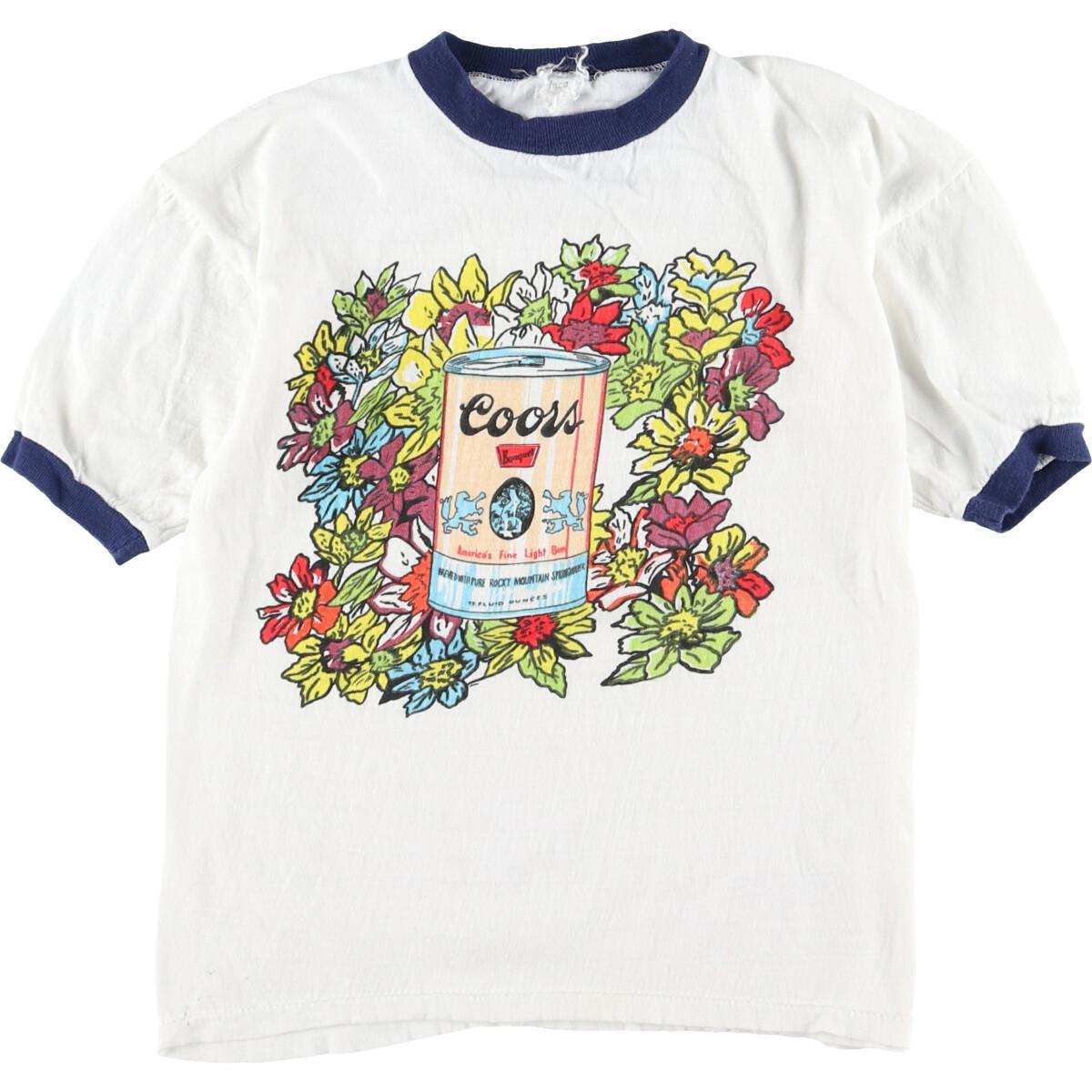 Coors beer クアーズビール アドバタイジングTシャツ リンガーT レディースL ヴィンテージ /eaa137488 【中古】 【210702】