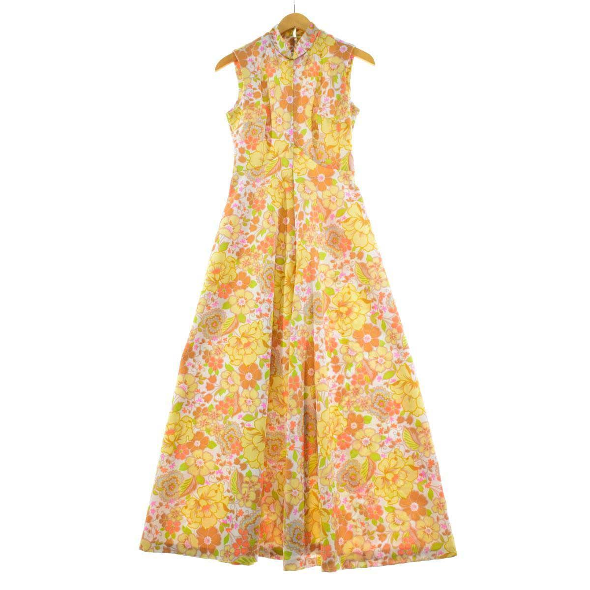 古着 60年代 It S Better 花柄 レトロ マキシ丈 ノースリーブワンピース レディースs ヴィンテージ Eaa Hny22 2buy23 ノースリーブワンピース 古着屋jam ジャム