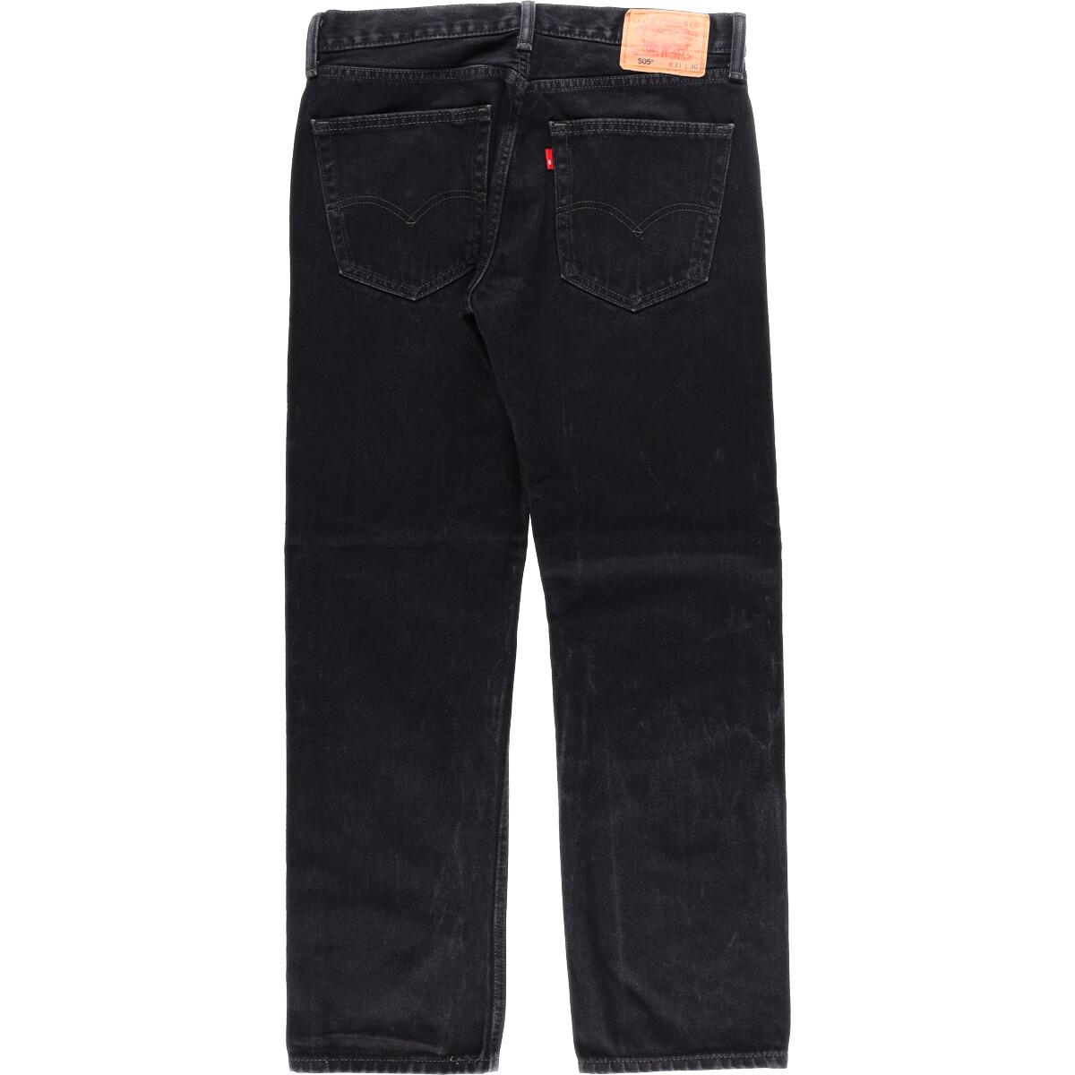 リーバイス Levi's 505 REGULAR FIT ブラックジーンズ テーパードデニムパンツ メンズw32 /eaa172298