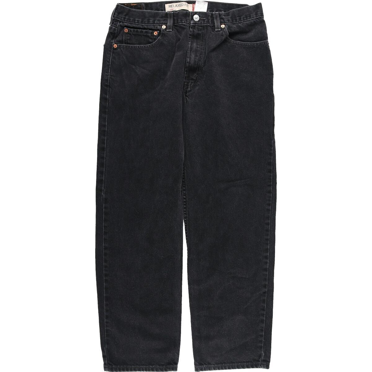 リーバイス Levi's 550 RELAXED FIT ブラックジーンズ テーパードデニムパンツ メンズw33 /eaa177918 【中古】 【210708】