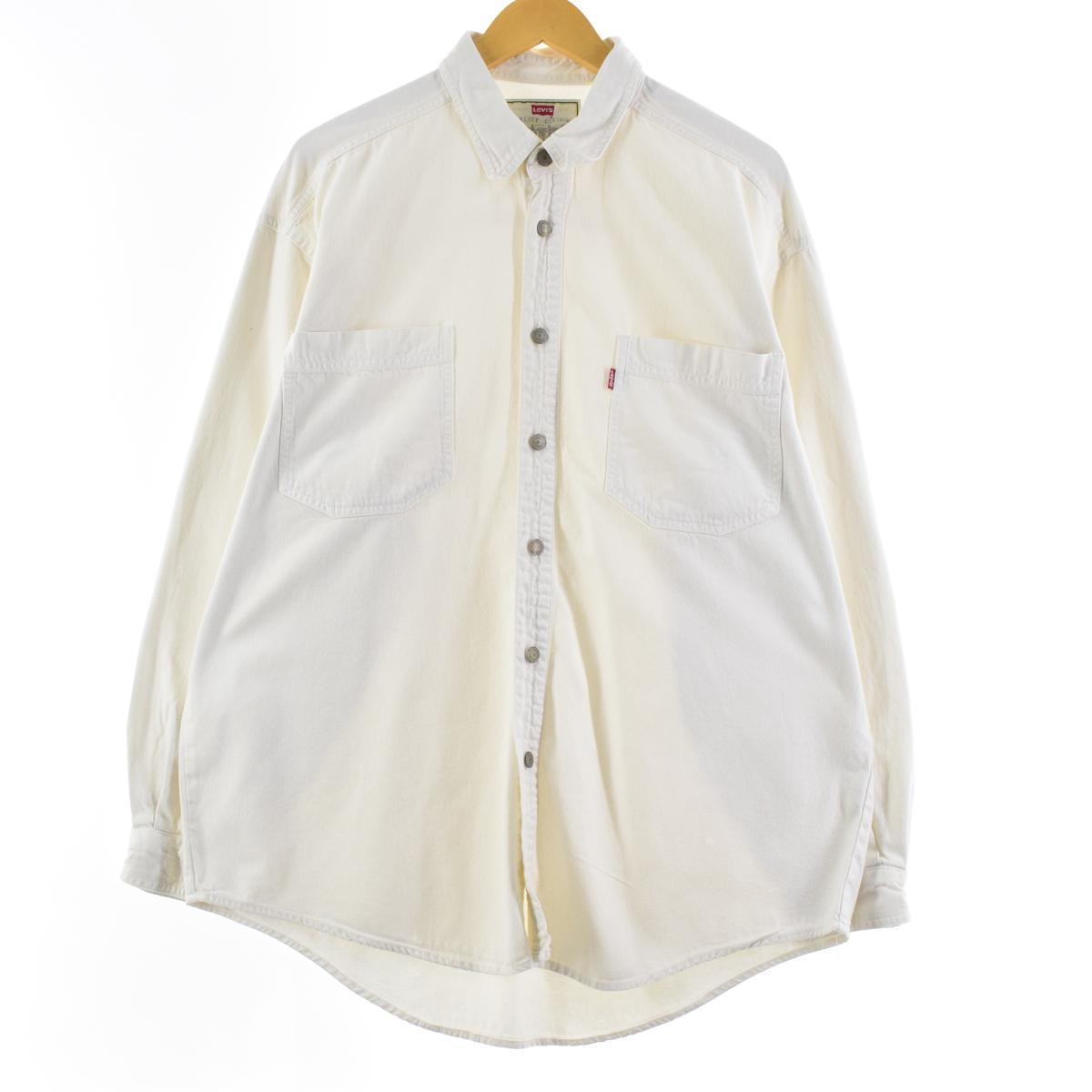 リーバイス Levi's 長袖 ホワイトデニムシャツ メンズL /eaa180013 【中古】 【210723】