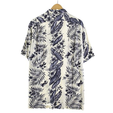 ラルフローレン Ralph Lauren POLO by Ralph Lauren 総柄 ボーダーパターン ビスコース ハワイアンアロハシャツ メンズL /eaa177074 【中古】 【210729】
