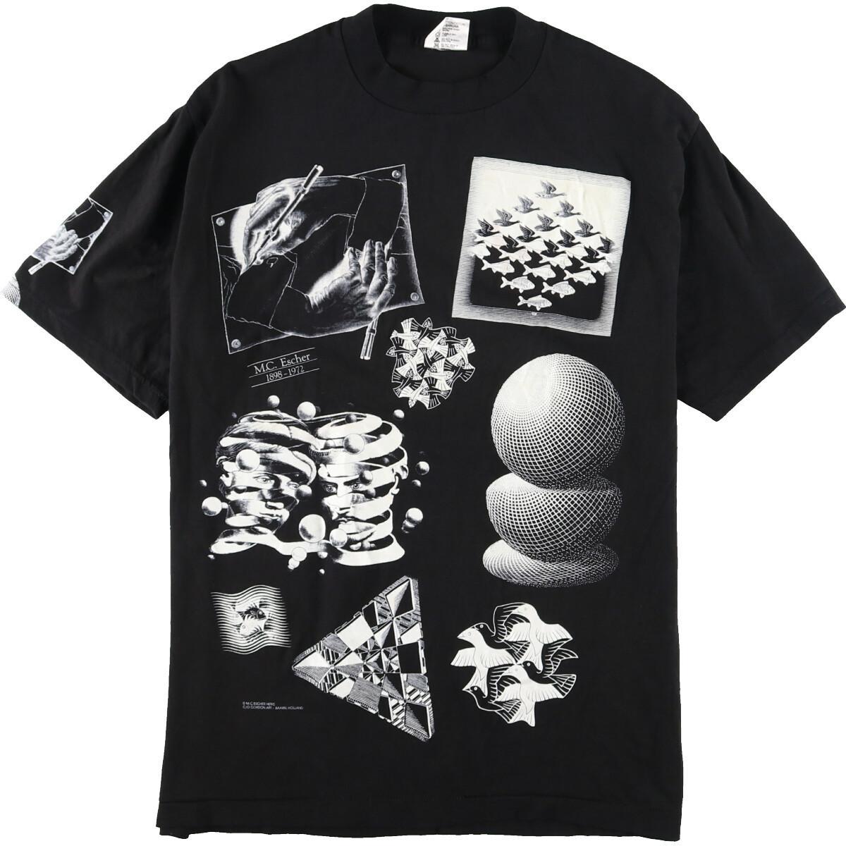 古着 90年代 ANDAZIA MAURITS ESCHER マウリッツエッシャー アートTシャツ USA製 メンズL ヴィンテージ /eaa180224 【210808】【HNY22】【SS2203】