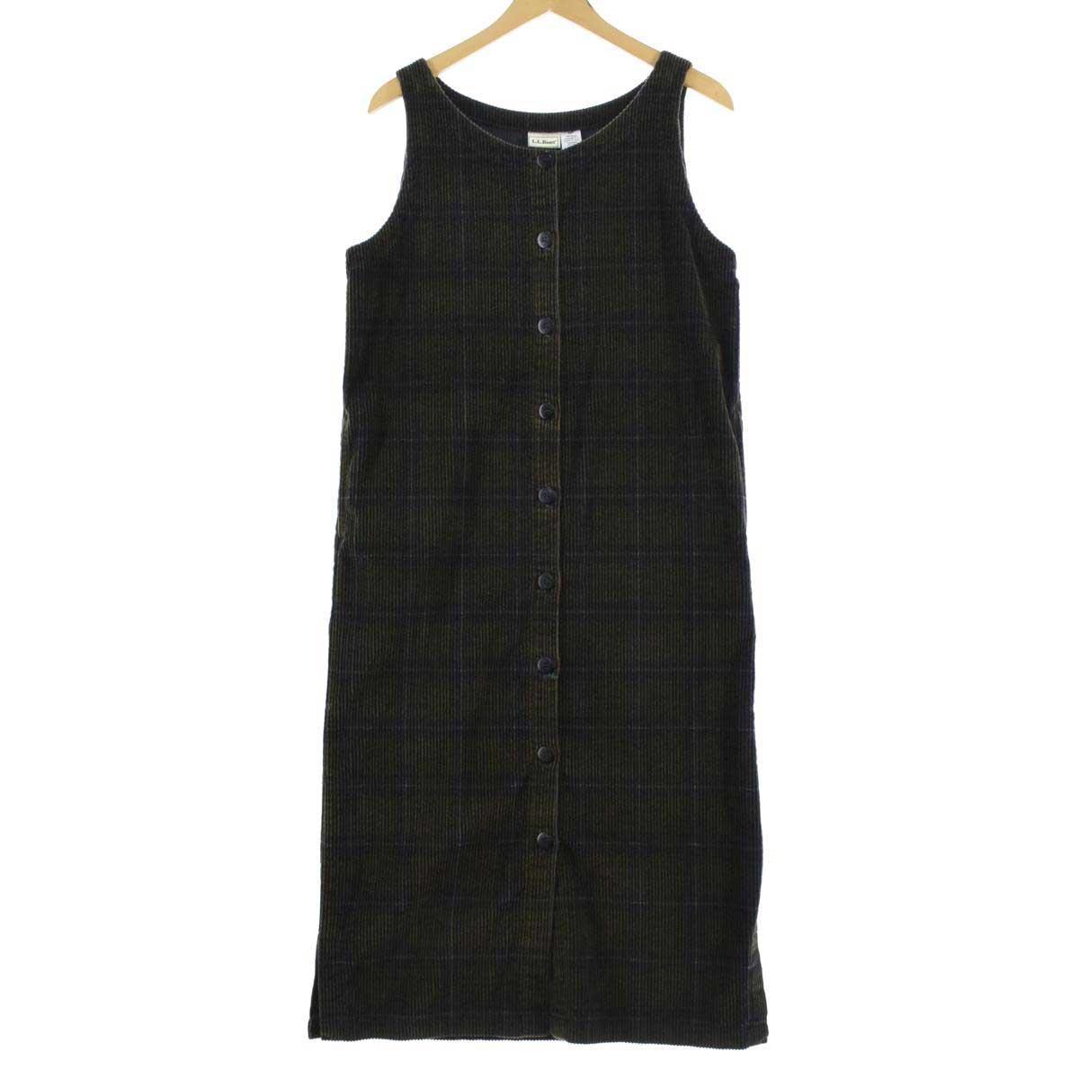 90年代 エルエルビーン L L Bean チェック柄 前開き ノースリーブワンピース Usa製 レディースl ヴィンテージ Eaa10 2102 2buy21 ノースリーブワンピース 古着屋jam ジャム