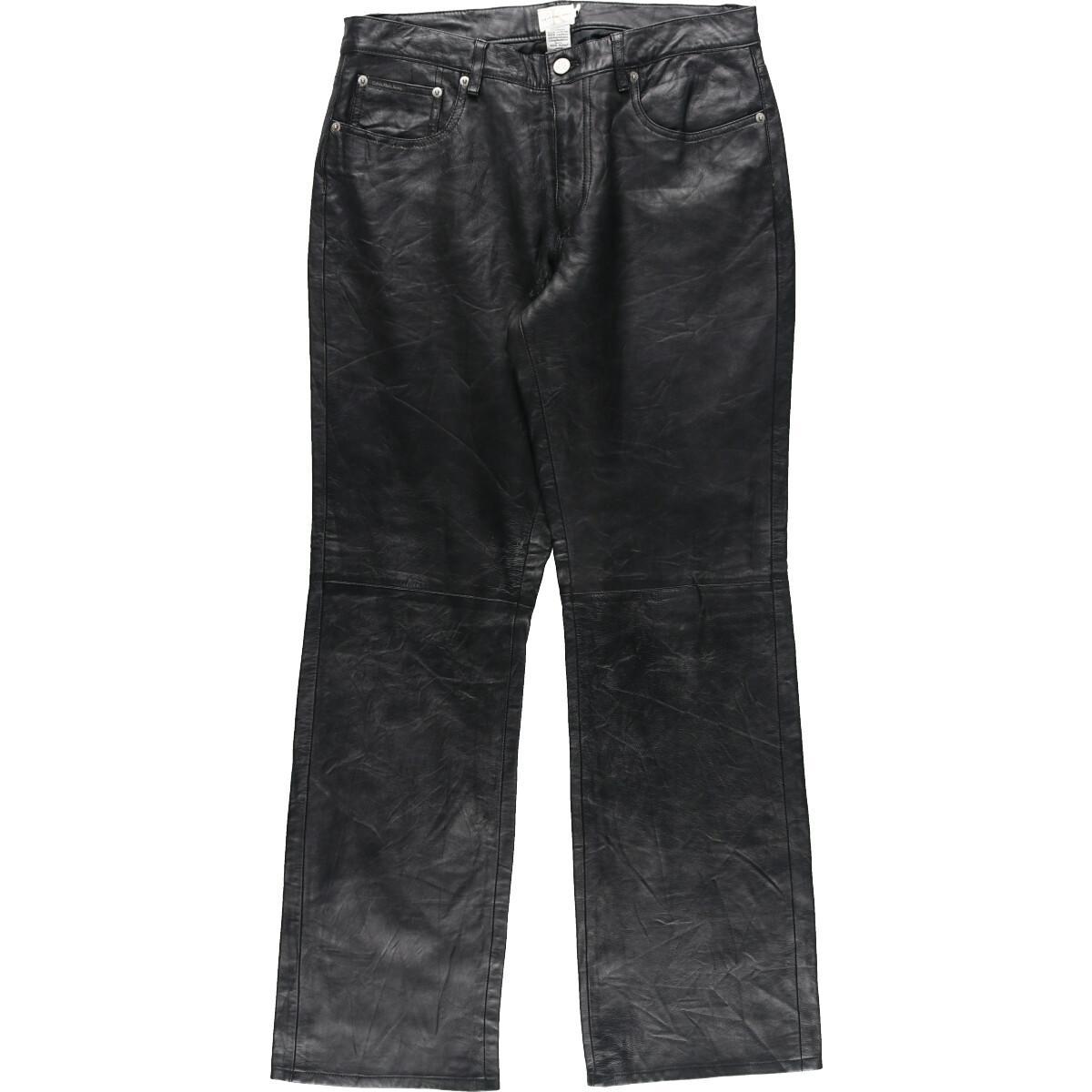 カルバンクライン Calvin klein JEANS 本革レザーパンツ レディースXXL /eaa198068 【中古】 【210822】