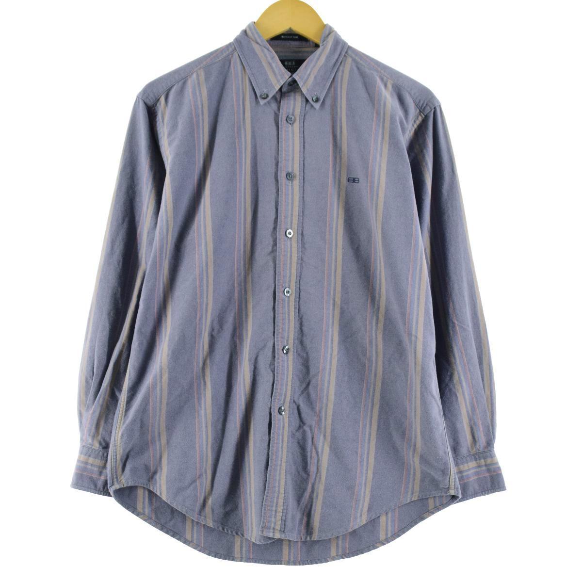 バレンシアガ BALENCIAGA Pour Homme 長袖 ボタンダウンストライプシャツ メンズM /eaa190786 【中古】 【210826】