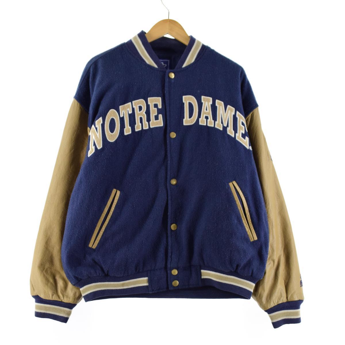 90年代 スターター Starter NOTRE DAME ノートルダム大学 袖革ウールボタンスタジャン メンズL ヴィンテージ /eaa197151 【210823】 新品未開封です Notre Dame“Fighting Irish“ ヴィンテージ スタジャン スタジャン