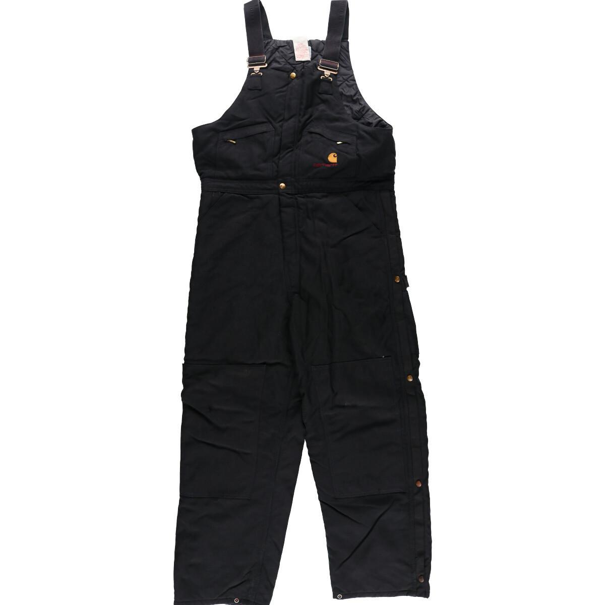 古着 90年代 カーハート Carhartt キルティングライナー ダブルニー ダック地 オーバーオール USA製 メンズw38 ヴィンテージ /eaa187060 【211008】【HNY22】