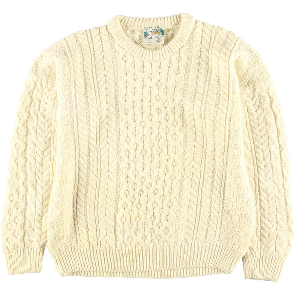 古着 CONNEMARA KNITWEAR フィッシャーマン アランニットセーター アイルランド製 レディースM