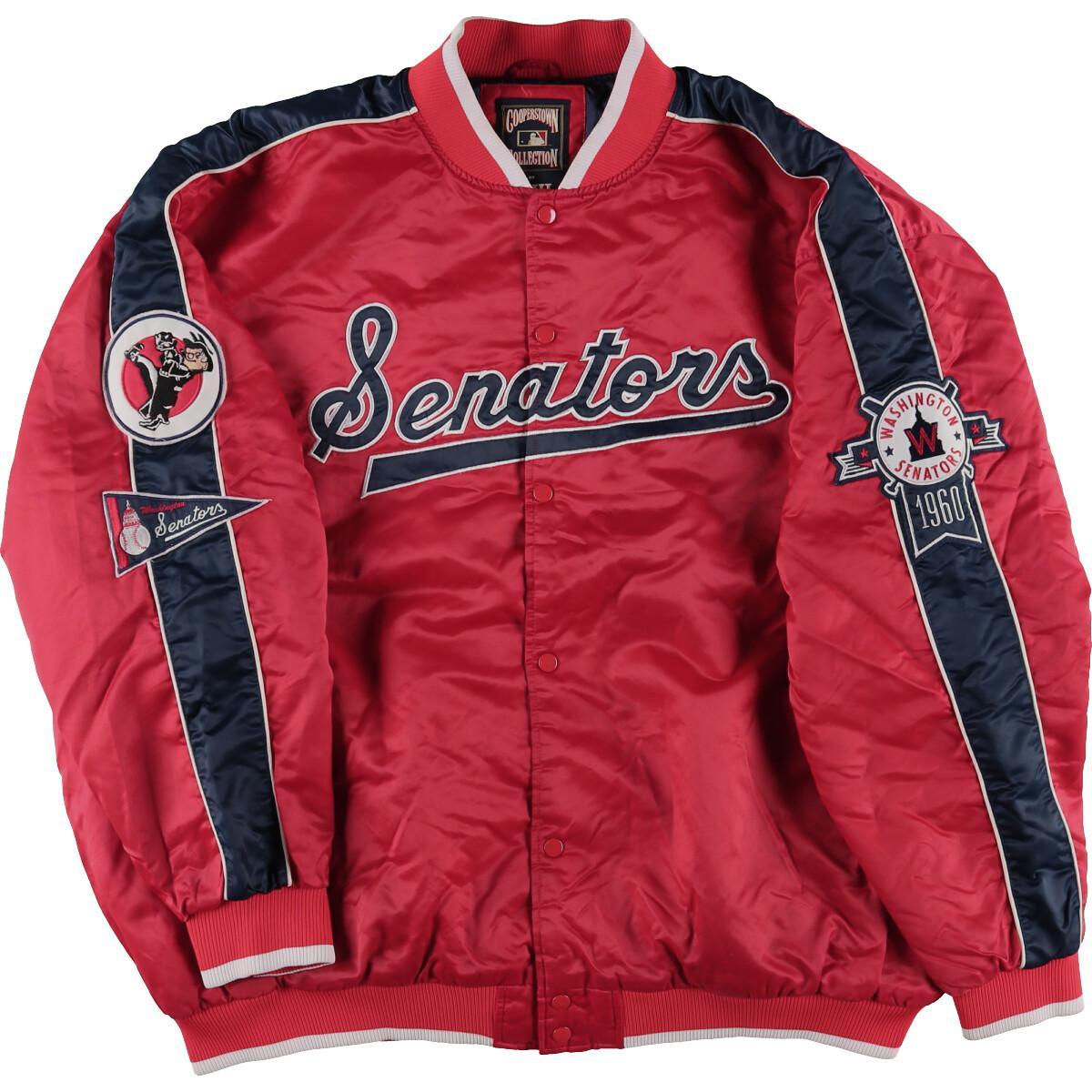 古着 COOPERSTOWN COLLECTION MLB WASHINGTON SENATORS ワシントンセネターズ ナイロンスタジャン アワードジャケット