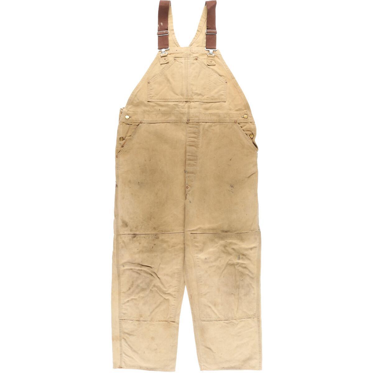 古着 ビッグサイズ 70年代 カーハート Carhartt プリントタグ ダブルニー ダック地 オーバーオール メンズw44 ヴィンテージ /eaa191381 【211126】【HNY22】【SS2203】