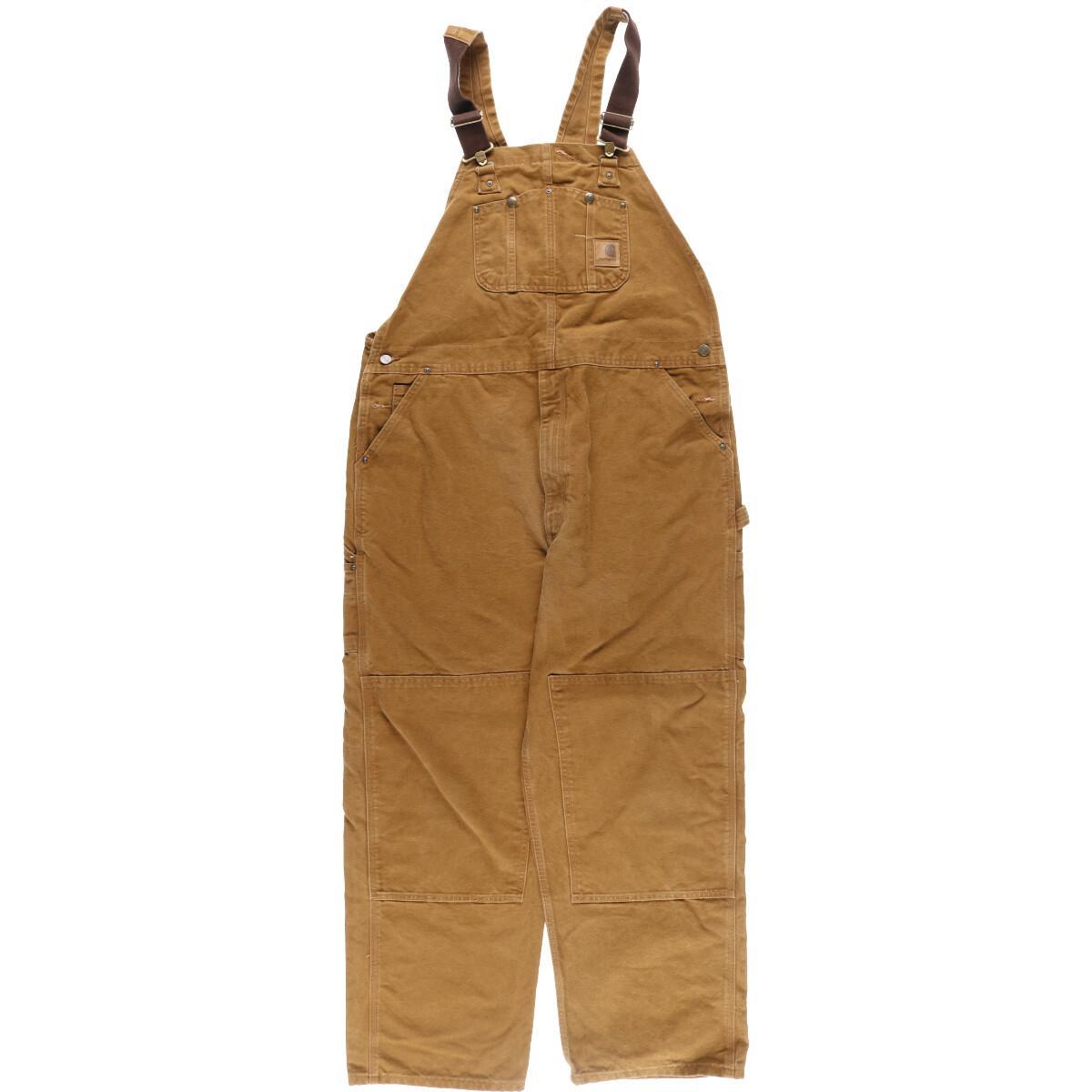 古着 ビッグサイズ カーハート Carhartt ダブルニー ダック地 オーバーオール メンズw42 /eaa191389 【中古】 【211122】