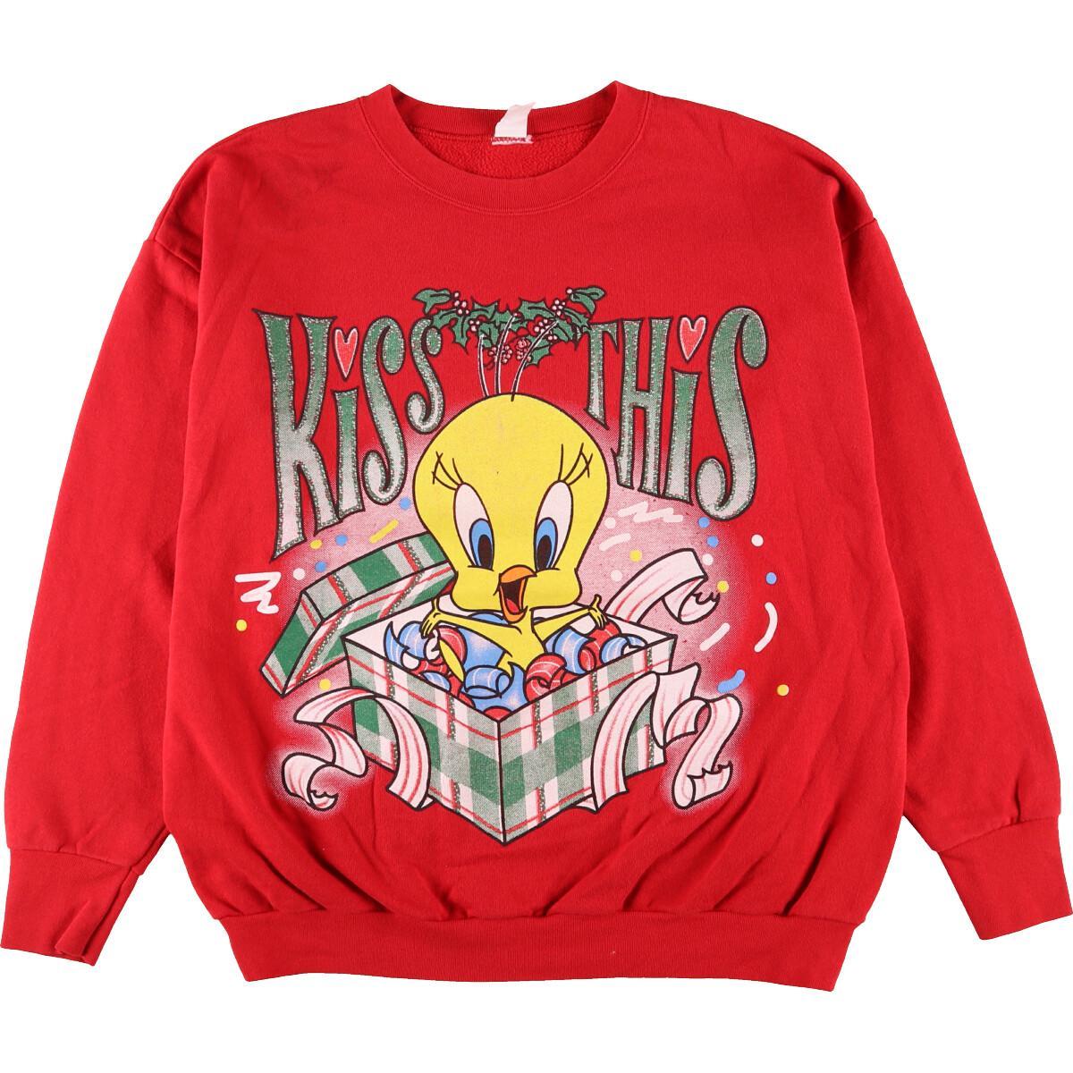 古着 90年代 Looney Tunes トゥイーティー クリスマス柄 キャラクタースウェットシャツ トレーナー Usa製 レディースxxl ヴィンテージ Eaa2173 Hny22 トレーナー 古着屋jam ジャム