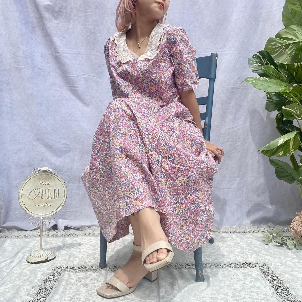 古着 ローラアシュレイ Laura Ashley 花柄 フレアワンピース レディースm Eaa エルル0422 2422 Ell2b10f フレアワンピース 古着屋jam ジャム