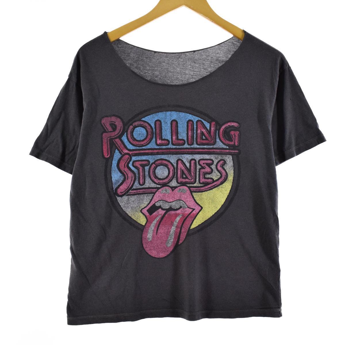 古着 THE ROLLING STONES ザローリングストーンズ カットオフ バンドTシャツ レディースL /eaa247364 【中古】 【220429】