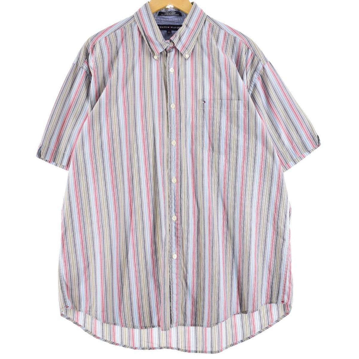 古着 トミーヒルフィガー Tommy Hilfiger 半袖 ボタンダウンストライプシャツ メンズxl Eaa 2610 ボタンダウンシャツ 古着屋jam ジャム