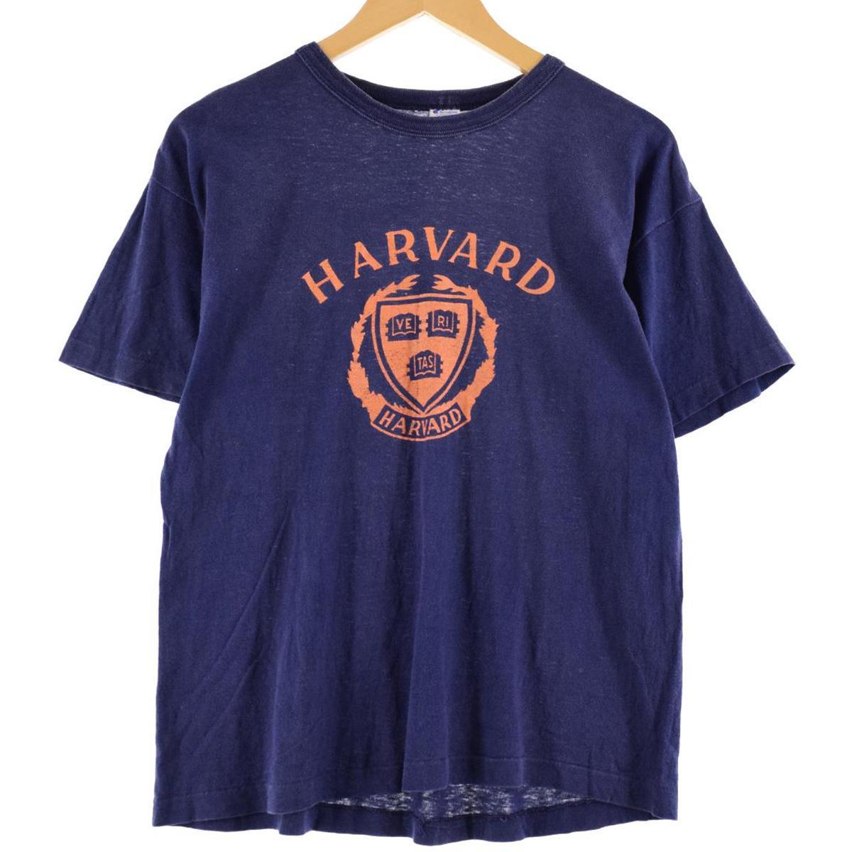 チャンピオン/半袖tシャツ/HARVARD/サイズL/80'sトリコタグ/USA