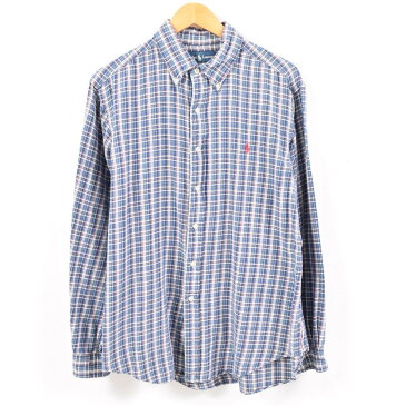 ラルフローレン Ralph Lauren チェック柄 長袖 ボタンダウン ライトネルシャツ メンズM /wbc7124 【中古】 【190325】【PD2001】【CS2003】【SS2003】