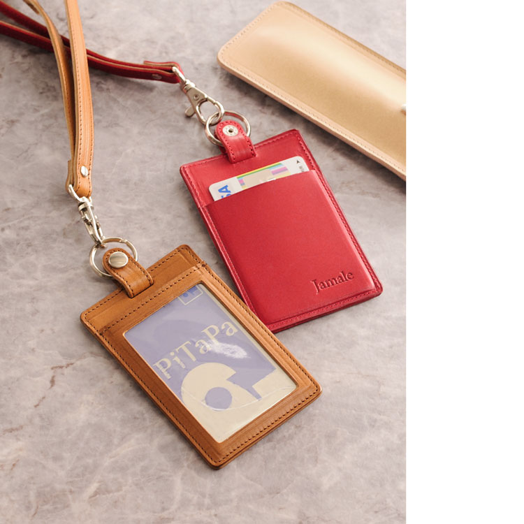 【お買い得クーポン発行中】Jamale ［ジャマレ］ 日本製 栃木レザー 縦型 IDカードホルダー 本革ネックストラップ付き 全8色 メンズ【名入れ 可能】 プレゼント 名入れ ギフト 記念品 (07000040-mens-1r) jamale-10000004 Jamale サンプル画像3