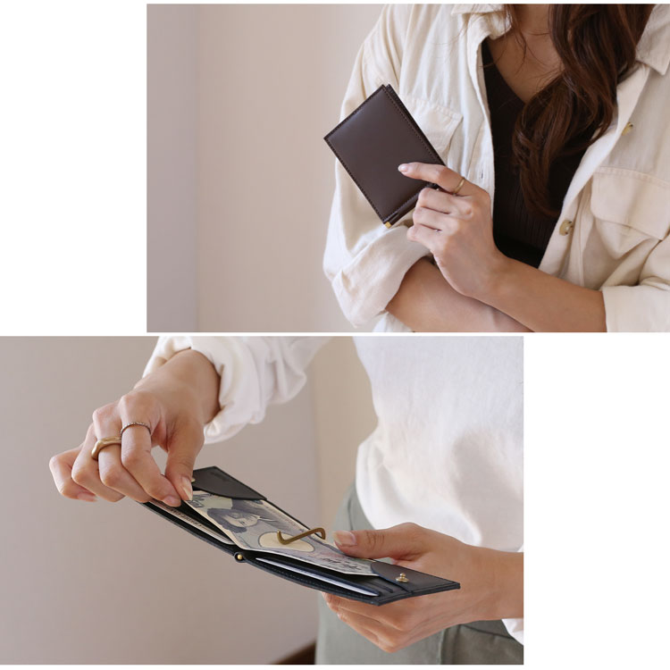 Jamale ［ジャマレ］ マネークリップ レディース 財布 レザー カード入れ付き 本革 札ばさみ 【名入れ 可能】 牛革 国産 日本製 ブランド スリム コンパクト 薄型 軽量 ヌメ革 春財布 ホワイトデー ギフト プレゼント 4FC (07000575r) 2