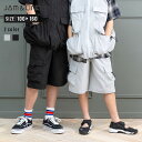 【在庫処分プライス】 キッズ ハーフパンツ カーゴ 子供服 リップストップ 布帛 男の子 ボトムス 半パン スポーツ JAM&LINK 夏服 ブラック グレー 100 110 120 130 140 150 160cm