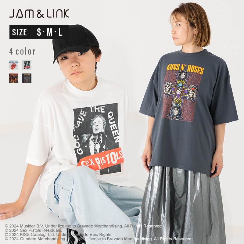 半袖 Tシャツ バンド プリント メンズ レディース トップス アメカジ ロック 夏服 S M L リンクコーデ 親子コーデ 古着 ヴィンテージ風 テイスト お揃い [M便 1/1]