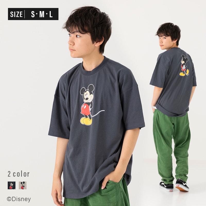 楽天JAM ＆ LINKミッキーマウス 半袖 Tシャツ メンズ レディース ディズニー ビッグシルエット ワイド 綿100％ トップス Disney 夏服 S M L リンクコーデ 親子コーデ [M便 1/1]