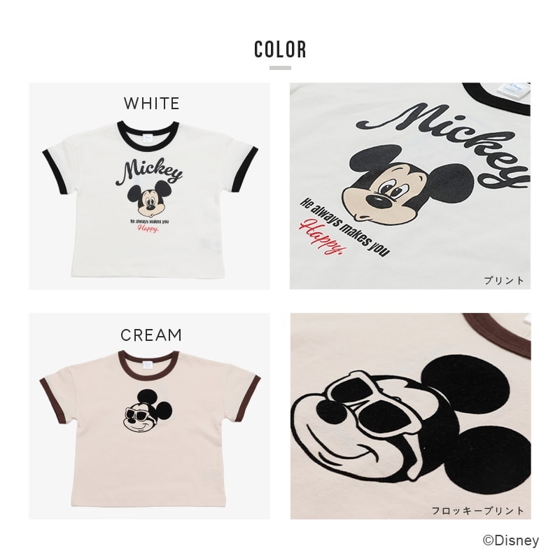 ミッキーマウス 半袖 Tシャツ ディズニー キッズ 子供服 男の子 女の子 綿100％ ワ...