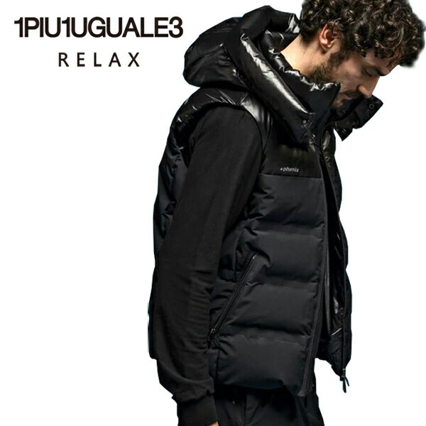 【20 OFF】1PIU1UGUALE3 RELAX (ウノピゥウノウグァーレトレリラックス) コンビ ダウン ベスト メンズ USO-23103【NVY/BLK／M L XL】1PIU1UGUALE3 RELAX×phenix コラボ WIND STOPPER GORE-TEX 防水加工 LEON掲載ブランド