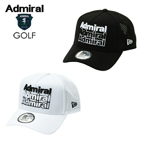 【お買い物マラソン当店ポイント5倍！】ADMIRAL GOLF (アドミラル ゴルフ) NEWERAコラボ キャップ [メンズ] ADMB4A14【WHT/BLK／F】ホワイト ブラック ニューエラ CAP 帽子 ゴルフ用品 ギフト