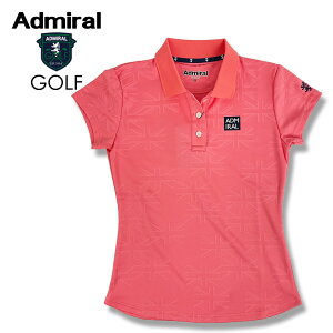 【ポイント5倍】【30%OFF】ADMIRAL GOLF (アドミラル ゴルフ) ユニオンジャック ジャガード ポロシャツ [レディース] ADLA205 【PNK(48)／S・M・Lサイズ】 ピンク 吸水速乾 UVカット 日本製 小平智 畑岡奈紗 堀琴音【ネコポス対応】【あす楽】