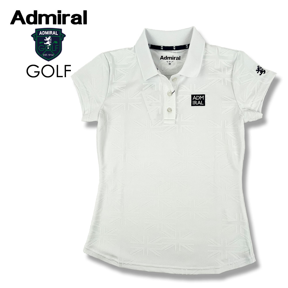 【お買い物マラソン当店ポイント10倍 】【40%OFF】ADMIRAL GOLF アドミラル ゴルフ ユニオンジャック ジャガード ポロシャツ [レディース] ADLA205 【WHT 00 ／S・M・Lサイズ】 ホワイト 吸水…