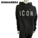 【50%OFF】DSQUARED2 (ディースクエアード) ICON COOL HOODIE プルオーバーパーカー [メンズ] S79GU0106【BLK／S・M・L・XL】 スウェットパーカー フーディー スタッズ ラインストーン イタリア製 並行輸入品