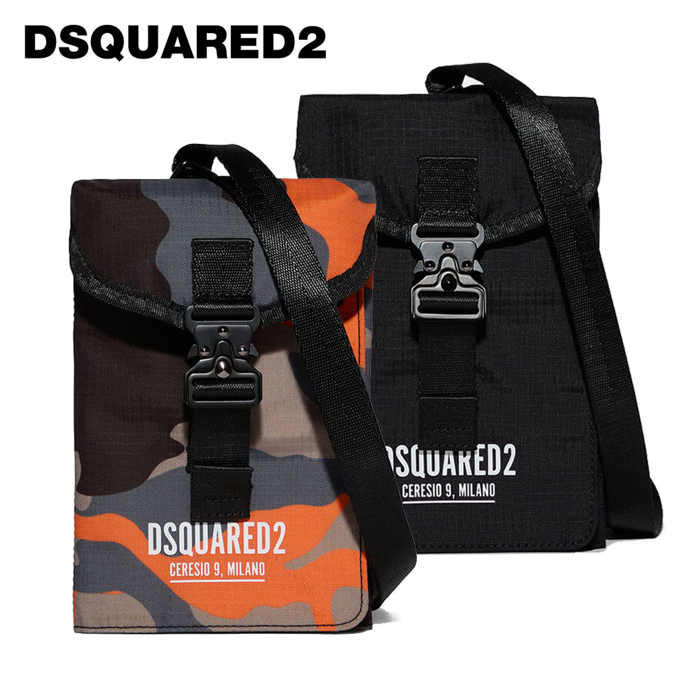 DSQUARED2 (ディースクエアード) セレシオ 9トラベル ネック ウォレット [ユニセックス] POM0026 CERESIO 9 TRAVEL NECK WALLET【2色/F】ブラック カモフラージュ 財布 ポーチ 並行輸入品