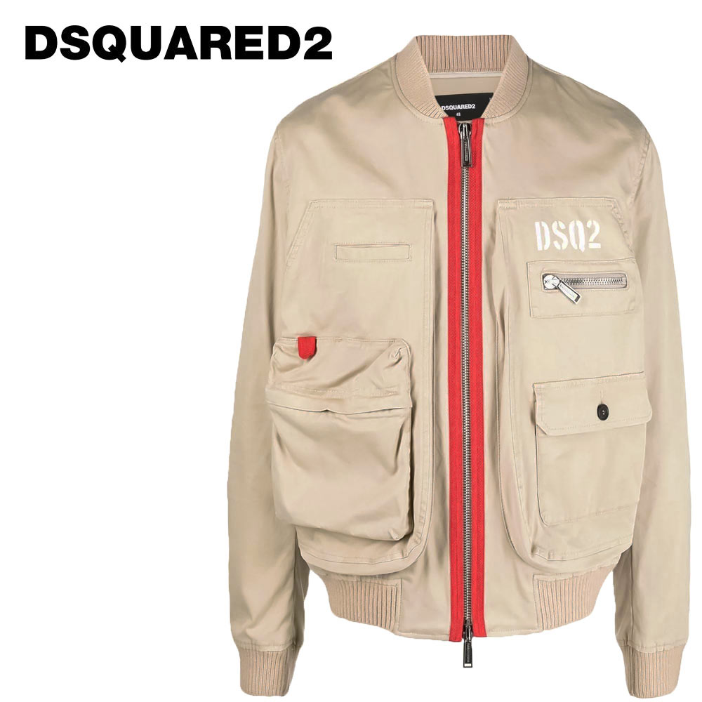 楽天JAM CollectionDSQUARED2 （ディースクエアード） クラシック ボンバー ジャケット [メンズ] S74AM1316 CLASSIC BOMBER 【BEG／44・46・48】 ベージュ MA-1 ブルゾン イタリア製 並行輸入品